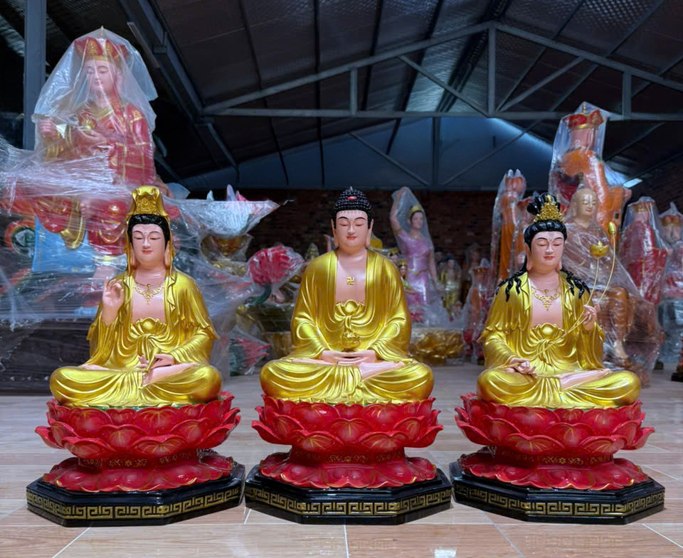 Bộ tôn tượng tam thanh Phật 45cm